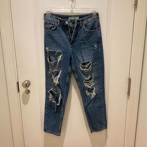 Topshop Moto MOM jeans, Ripped, size 28. L30